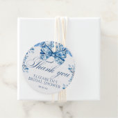 ブルーエレガントフローラ弓の書道ありがとう フェイバータグ (インサイチュ)