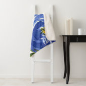 ブルーエレガントフローラ牡丹ウォーターパーソナライズされたカラー シェルパブランケット (インサイチュ)