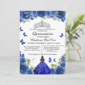 ブルーエレガントフローラ王室のバタフライキンセアニェラ 招待状 (スタンド正面)