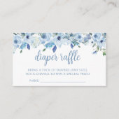 ブルーエレガントフローラ男の赤ちゃんシャワーおむつラッフル エンクロージャーカード (正面)