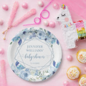 ブルーエレガントフローラ男の赤ちゃんシャワー紙プレート ペーパープレート (パーティー)