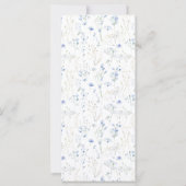 ブルーエレガントフローラ秋冬の結婚式のメニューカード (裏面)