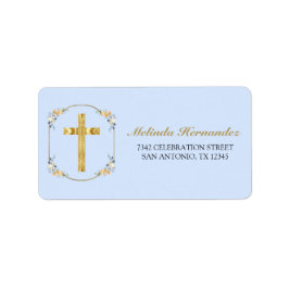 ブルーエレガントフローラ第1聖餐式リターン ラベル