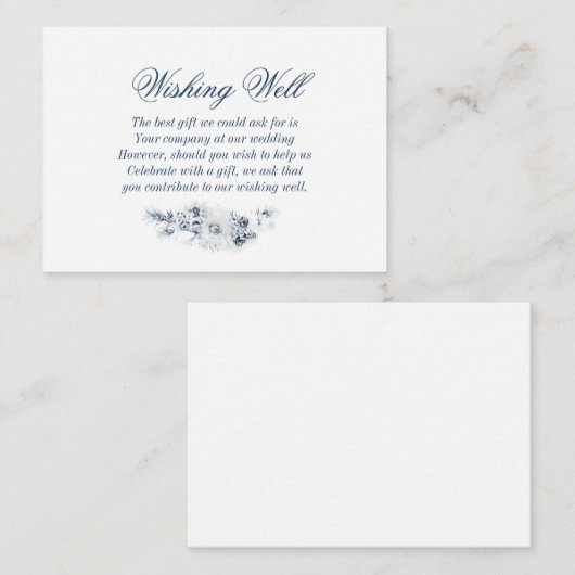 ブルーエレガントフローラ結婚の願い井戸 エンクロージャーカード (正面/裏面)