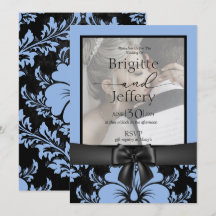 ブルーエレガントフローラ結婚式は日付を保存