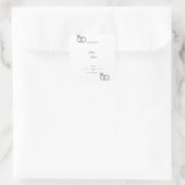 ブルーエレガントフローラ結婚式招待状シール スクエアシール (バッグ)