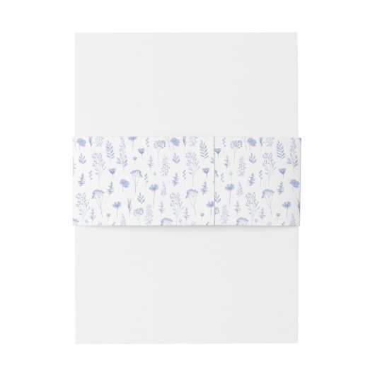 ブルーエレガントフローラ結婚式招待状ベリーバンド 招待状ベリーバンド (裏面例)