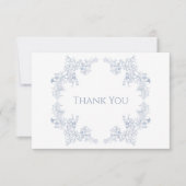 ブルーエレガントフローラ葬儀サンキューカード サンキューカード (正面)