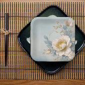 ブルーエレガントフローラ誕生会 ペーパープレート