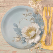 ブルーエレガントフローラ誕生会 ペーパープレート