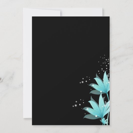 ブルーエレガントフローラ資金調達招待状 招待状 (裏面)