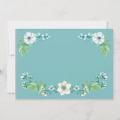 ブルーエレガントフローラ金ゴールドクロススペインのバプテスマ サンキューカード (裏面)