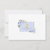 ブルーエレガントフローラ金ゴールドクロストボーイ確認 サンキューカード (裏面)