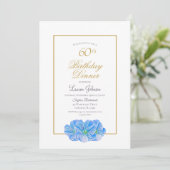 ブルーエレガントフローラ60th誕生日ディナー 招待状 (スタンド正面)