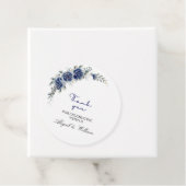 ブルーエレガントフローラ&ボタニカル結婚式の引き出物ラベル フェイバータグ (インサイチュ)