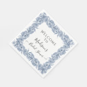 ブルーエレガントフローラChinoiserieブライダルシャワー スタンダードランチョンナプキン (角)