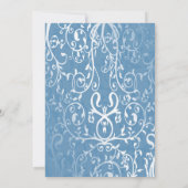 ブルーエレガントフローリッシュ ブライダルシャワー招待状 招待状 (裏面)