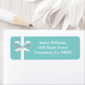 ブルーエレガントブライダルシャワー差出人住所 ラベル (インサイチュ)