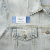 ブルーエレガントブラシ仕上げメタリック事業 名札 (インサイチュ)