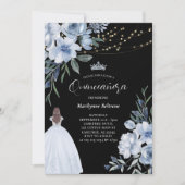 ブルーエレガントプリンセスキンセアニラ招待状 招待状 (正面)