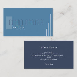 ブルーエレガントプロフェッショナルモノグラム 名刺