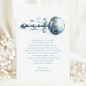 ブルーエレガントベビーガラトルボーイ赤ちゃんシャワー サンキューカード