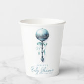 ブルーエレガントベビーガラトルボーイ赤ちゃんシャワー 紙コップ (裏面)