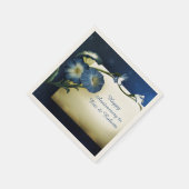 ブルーエレガントペチュニア特別な機会をパーソナライズ スタンダードカクテルナプキン (角)