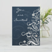 ブルーエレガントホリデーパーティー招待状 招待状 (スタンド正面)