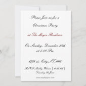 ブルーエレガントホリデーパーティー招待状 招待状 (裏面)