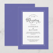 ブルーエレガントホワイトウェディングレセプション エンクロージャーカード (正面/裏面)