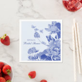 ブルーエレガントホワイトチャイノアイセリーブライダルシャワー スタンダードカクテルナプキン (インサイチュ)