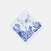 ブルーエレガントホワイトチャイノアイセリーブライダルシャワー スタンダードカクテルナプキン (角)