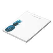 ブルーエレガントホワイトパイナップルカスタム ノートパッド (回転)