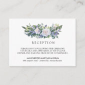 ブルーエレガントホワイトフローラウェディングレセプション エンクロージャーカード (正面)