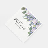 ブルーエレガントホワイトフローラカスタム退職パーティー スタンダードランチョンナプキン (角)