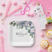 ブルーエレガントホワイトフローラカスタム退職パーティー ペーパープレート (パーティー)