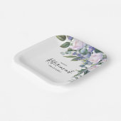 ブルーエレガントホワイトフローラカスタム退職パーティー ペーパープレート (傾斜あり)