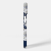 ブルーエレガントホワイトフローラシック名前をカスタムする Case-Mate iPhoneケース (裏面 / 右)