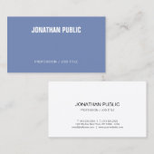 ブルーエレガントホワイトミニマル主義プレーンプロフェッショナル 名刺 (正面/裏面)