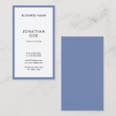 ブルーエレガントホワイトモダンお洒落プロフェッショナルプレーン 名刺 (正面/裏面)