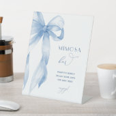 ブルーエレガントボウ彼女は結び目ミモサバー 台座サイン (インサイチュ)