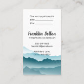 ブルーエレガントマウンテンズランドスケープアポイントメント 名刺 (裏面)