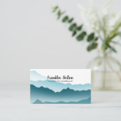 ブルーエレガントマウンテンズランドスケープアポイントメント 名刺 (スタンド正面)