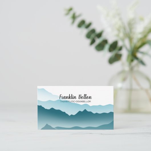 ブルーエレガントマウンテンズランドスケープアポイントメント 名刺 (スタンド正面)