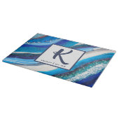 ブルーエレガントマーブルジオードゲート抽象芸術ファミリー カッティングボード (角)