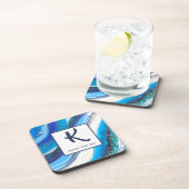 ブルーエレガントマーブルジオードゲート抽象芸術ファミリー コースター (右側)