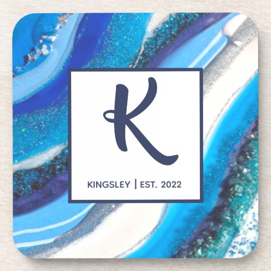 ブルーエレガントマーブルジオードゲート抽象芸術ファミリー コースター (正面)