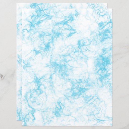 ブルーエレガントマーブルスクラップブック作り紙 (正面/裏面)
