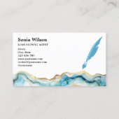 ブルーエレガントマーブルプロフェッショナル保険募集人 名刺 (裏面)